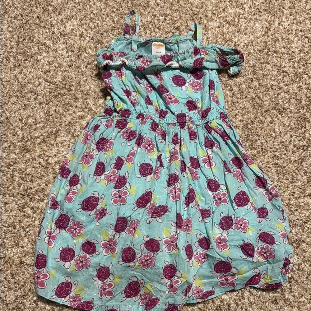 Gymboree Turtle Kids Dress in Teal and Purple